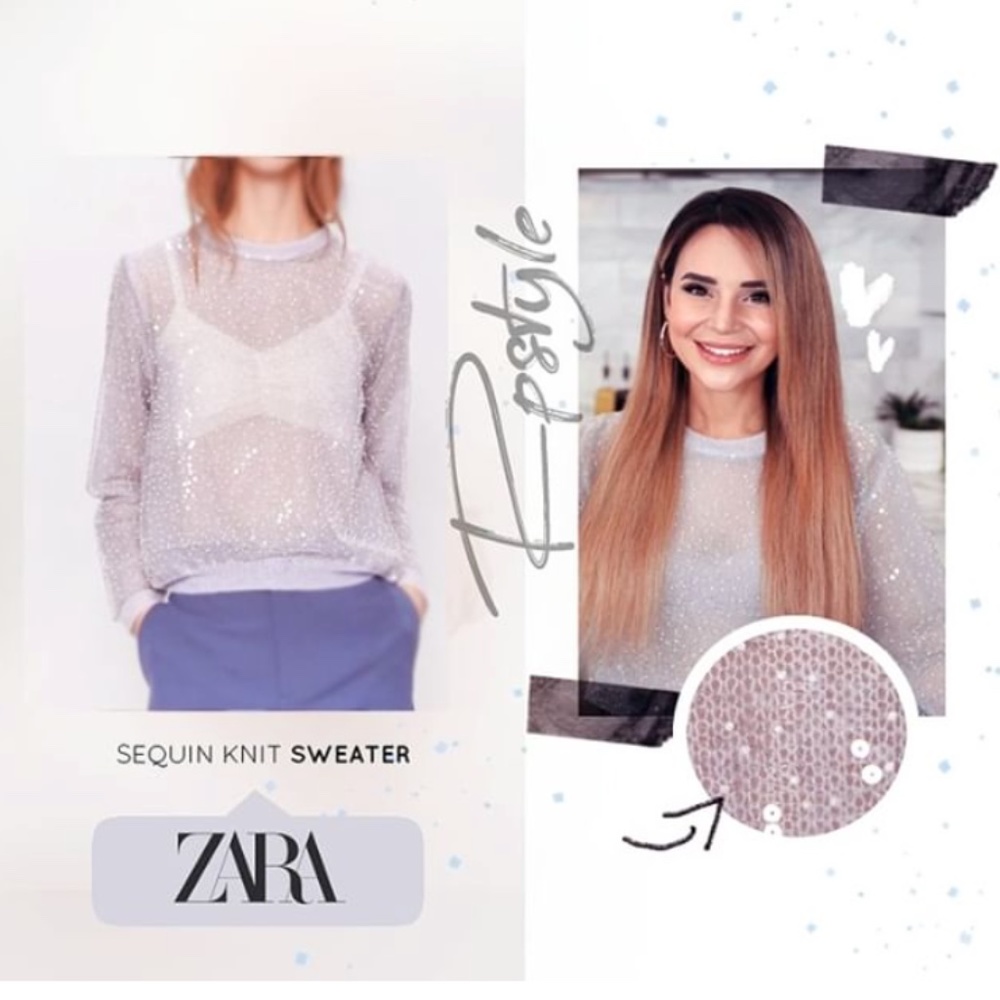 ZARA SEQUINED KNIT SWEATER NWT